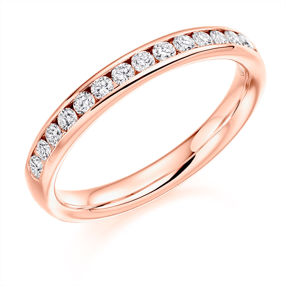 Channel-Set Half Eternity Ring, 0.4ct total (HET2760) in Rose Gold