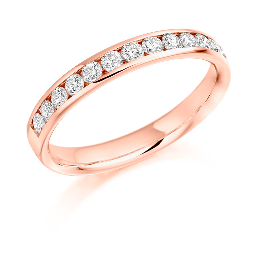 Channel-Set Half Eternity Ring, 0.50ct total (HET2761) in Rose Gold
