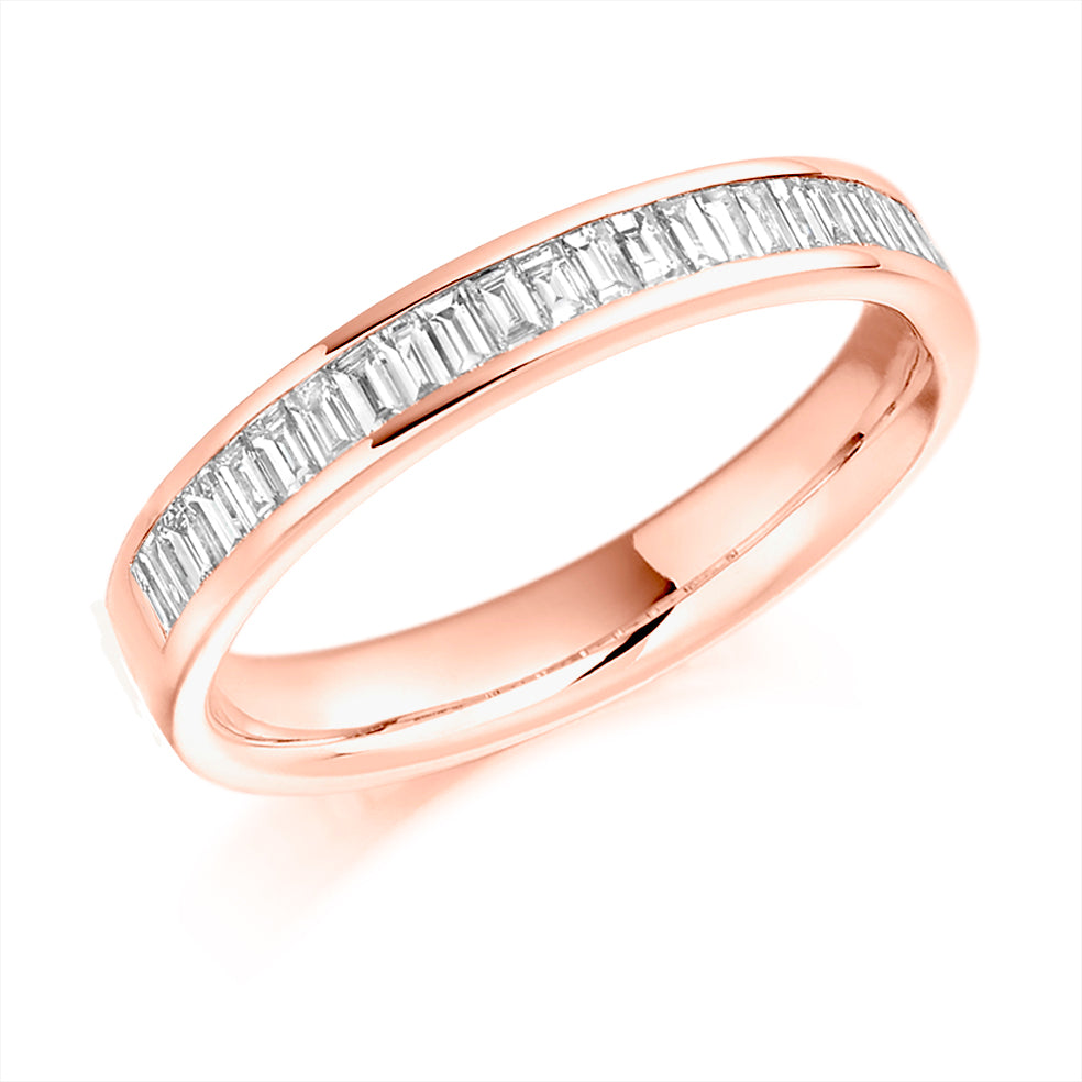 Channel-Set Half Eternity Ring, 0.60ct total (HET2763) in Rose Gold