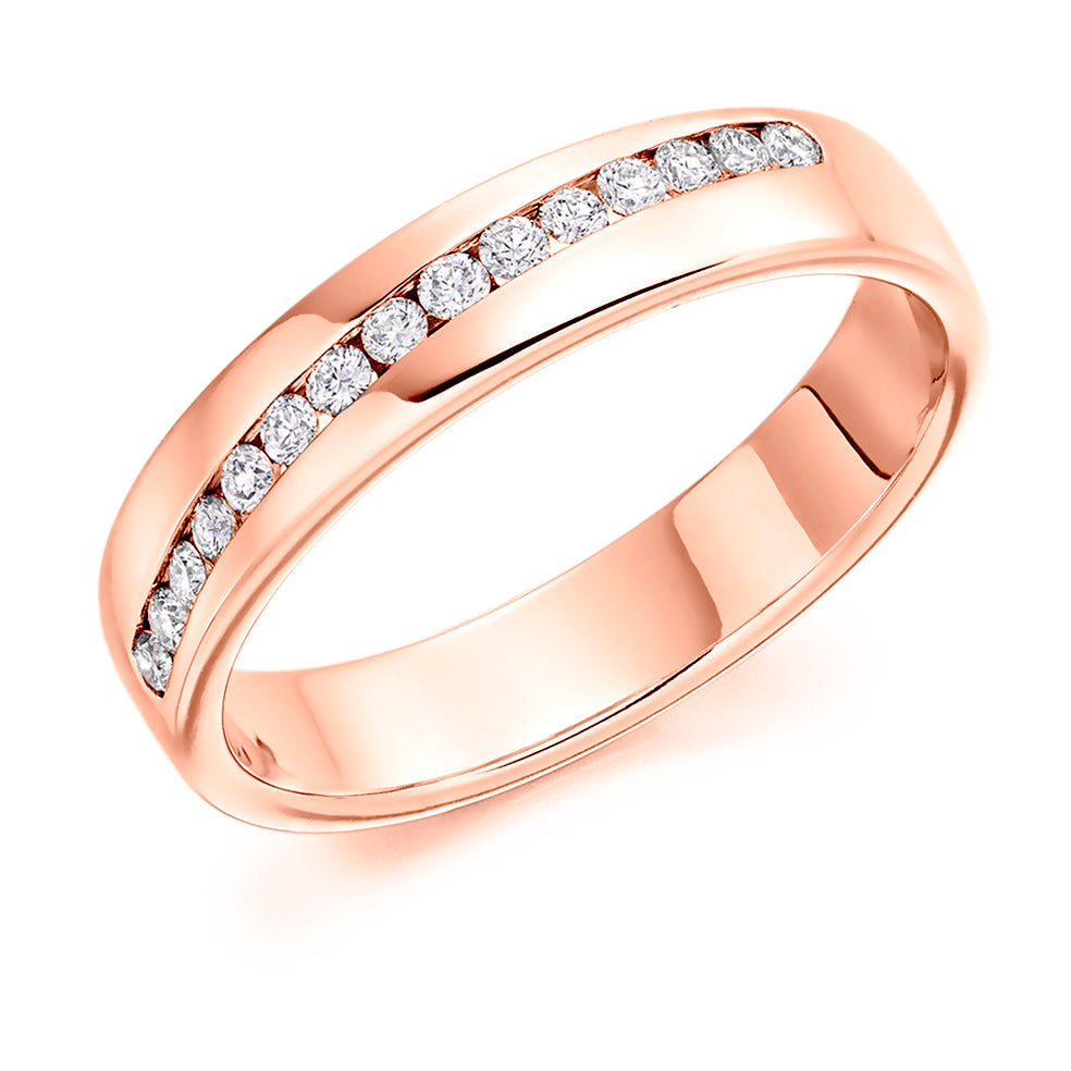 Channel-Set Half Eternity Ring, 0.20ct total (HET2804) in Rose Gold