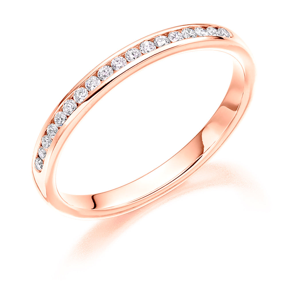 Channel-Set Half Eternity Ring, 0.15ct total (HET2843) in Rose Gold