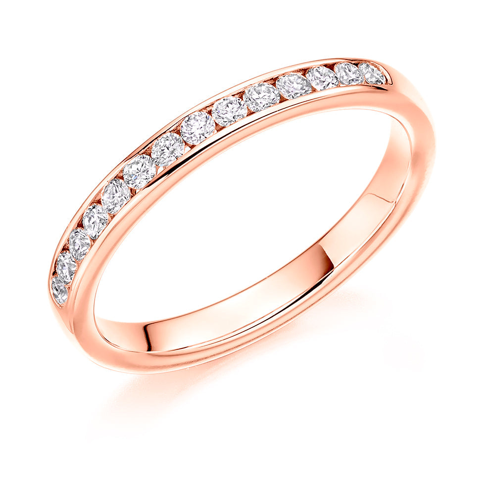 Channel-Set Half Eternity Ring, 0.25ct total (HET2844) in Rose Gold