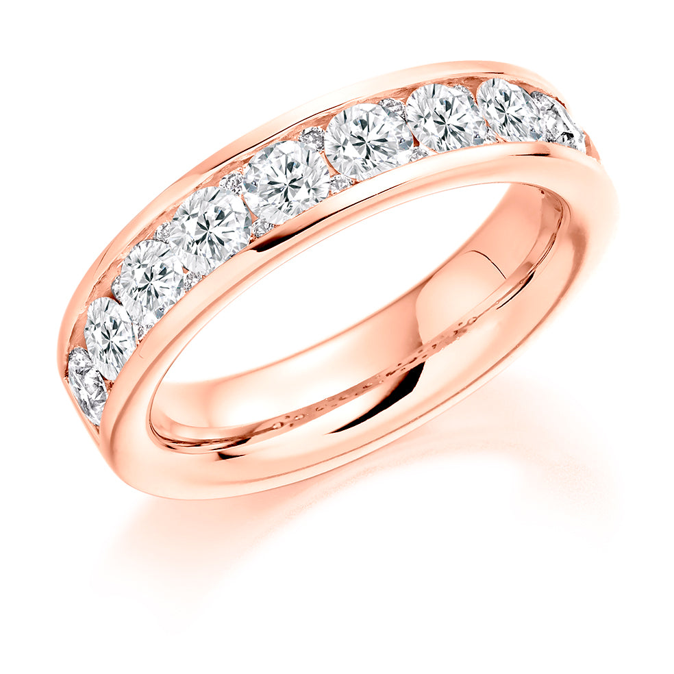 Channel-Set Half Eternity Ring, 1.60ct total (HET2865) in Rose Gold