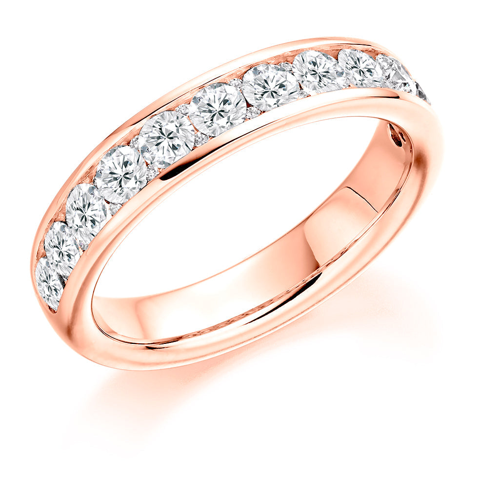 Channel-Set Half Eternity Ring, 1.15ct total (HET2866) in Rose Gold