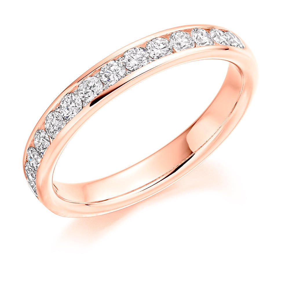 Channel-Set Half Eternity Ring, 0.60ct total (HET2868) in Rose Gold