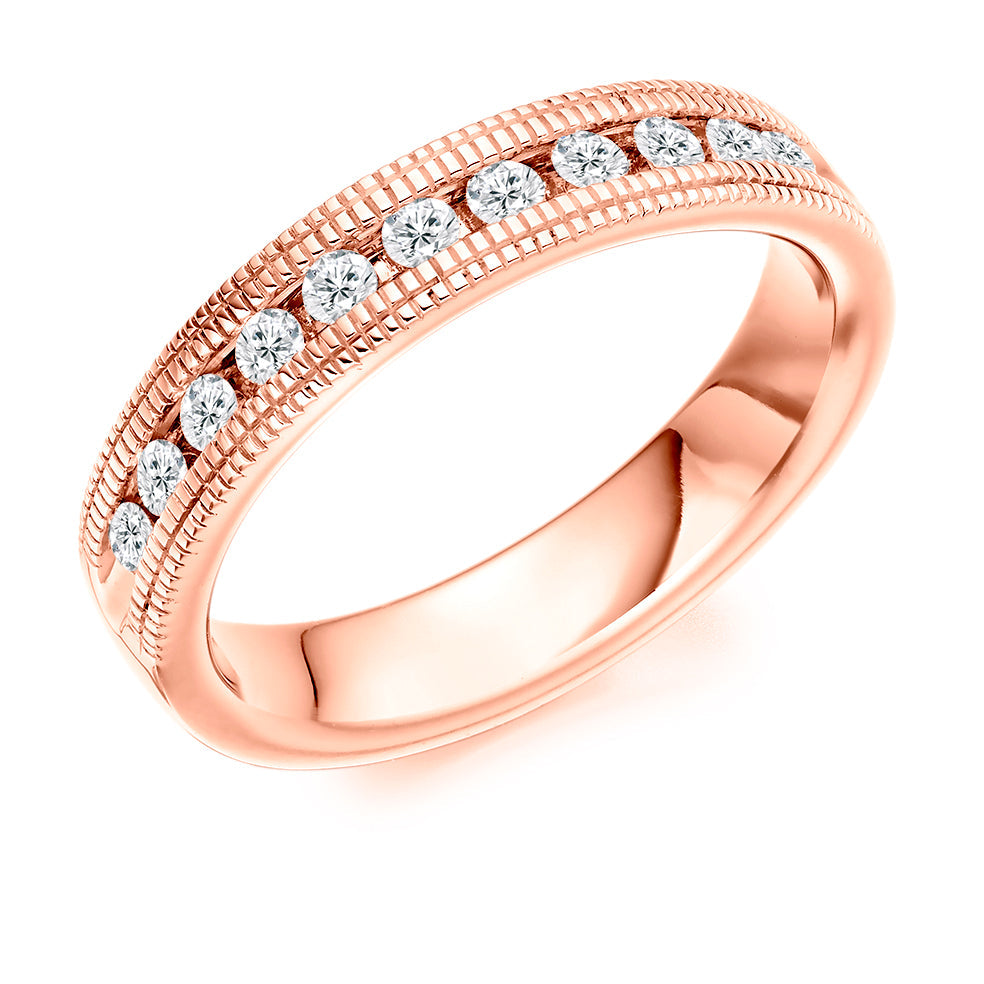 Channel-Set Half Eternity Ring, 0.55ct total (HET2884) in Rose Gold