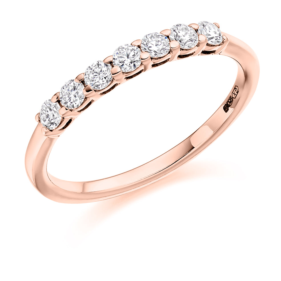 Claw-Set Half Eternity Ring, 0.33ct total (HET2918) in Rose Gold
