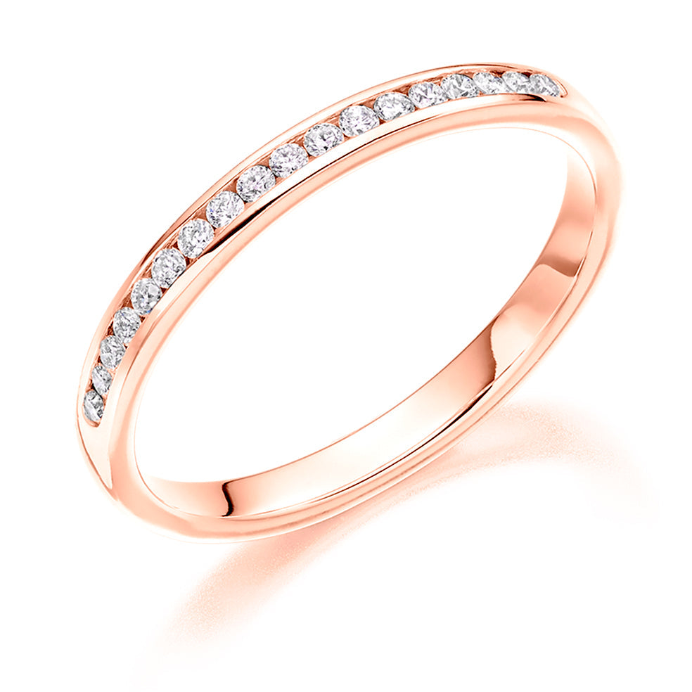 Channel-Set Half Eternity Ring, 0.2ct total (HET2943) in Rose Gold