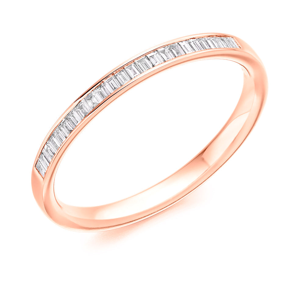 Channel-Set Half Eternity Ring, 0.2ct total (HET2947) in Rose Gold
