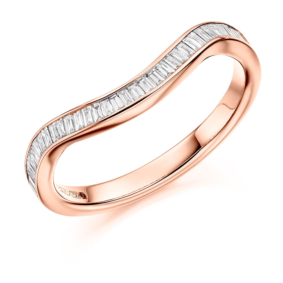 Shaped Channel-Set Half Eternity Ring, 0.3ct total (HET2973) in Rose Gold