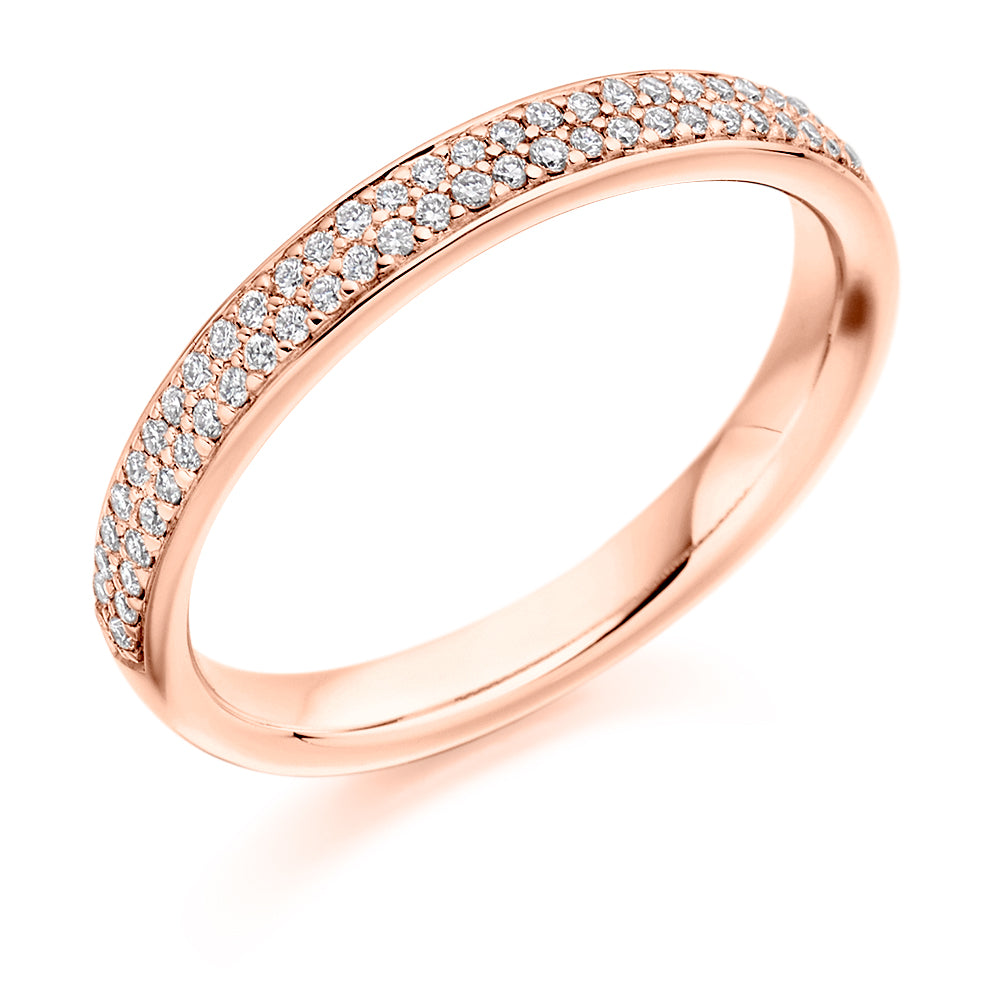 Grain-Set Half Eternity Ring, 0.25ct total (HET3151A) in Rose Gold