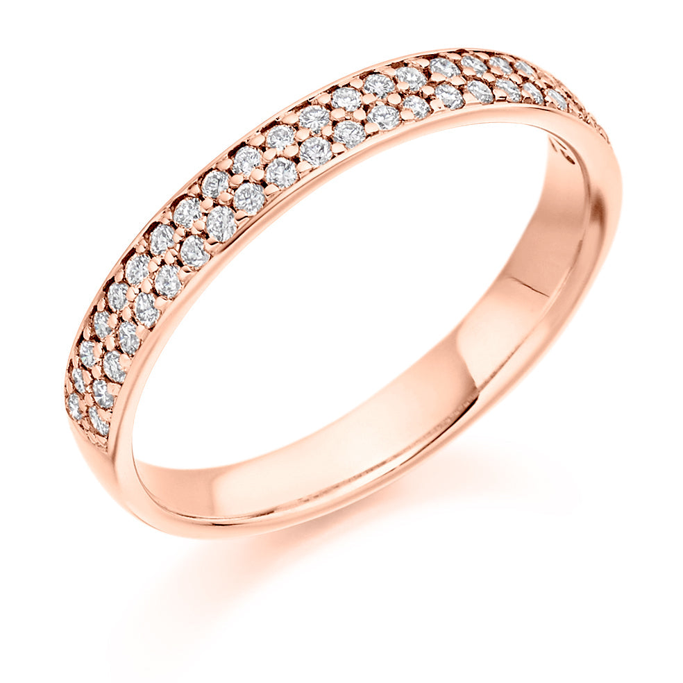 Grain-Set Half Eternity Ring, 0.30ct total (HET3153A) in Rose Gold