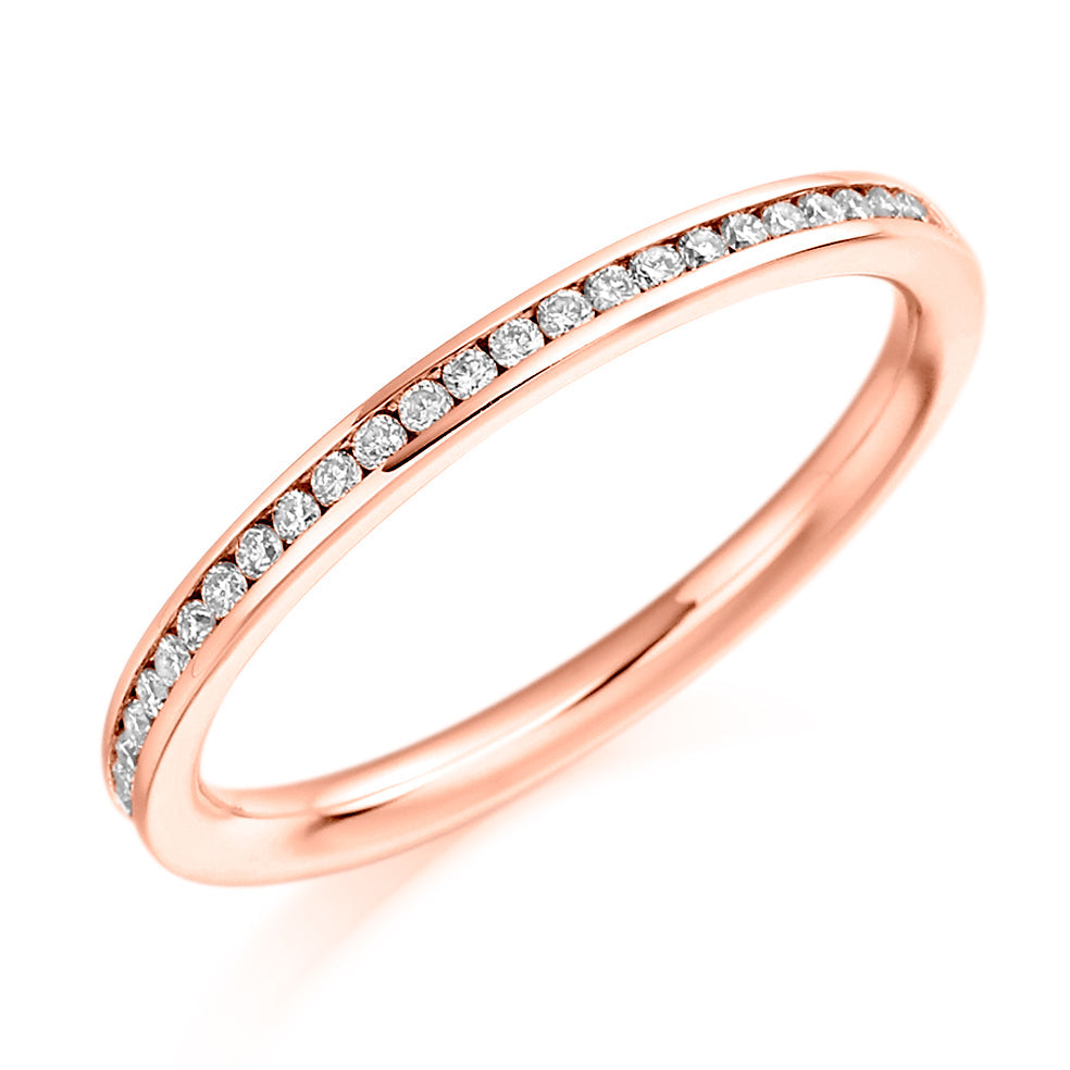 Channel-Set Half Eternity Ring, 0.15ct total (HET3219A) in Rose Gold