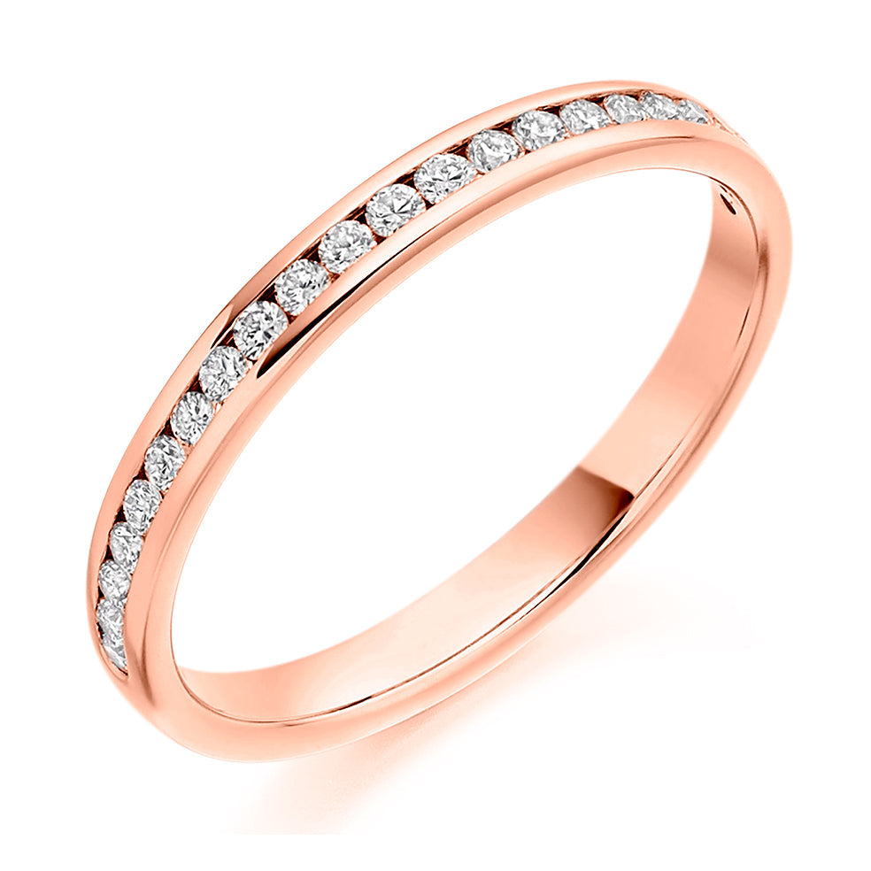 Channel-Set Half Eternity Ring, 0.25ct total (HET3221A) in Rose Gold
