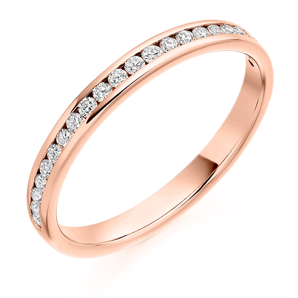 Channel-Set Half Eternity Ring, 0.25ct total (HET3222A) in Rose Gold
