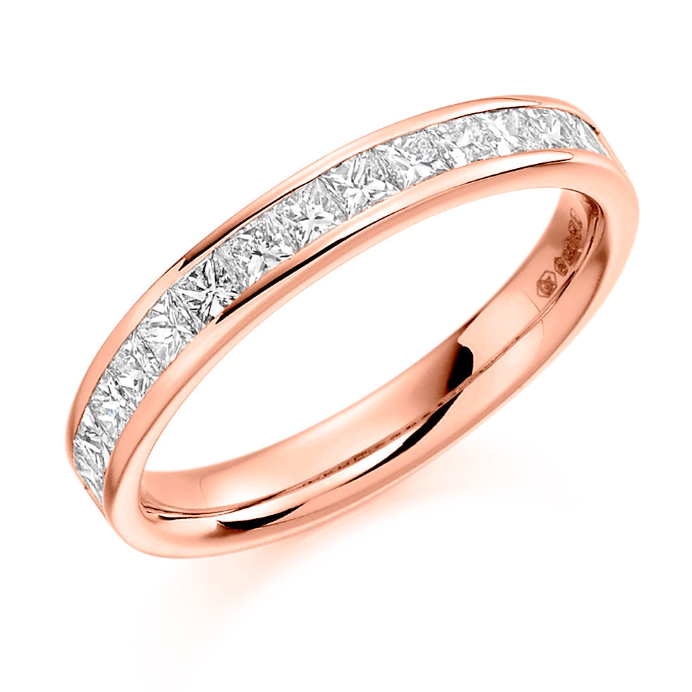Channel-Set Half Eternity Ring, 0.75ct total (HET3226A) in Rose Gold