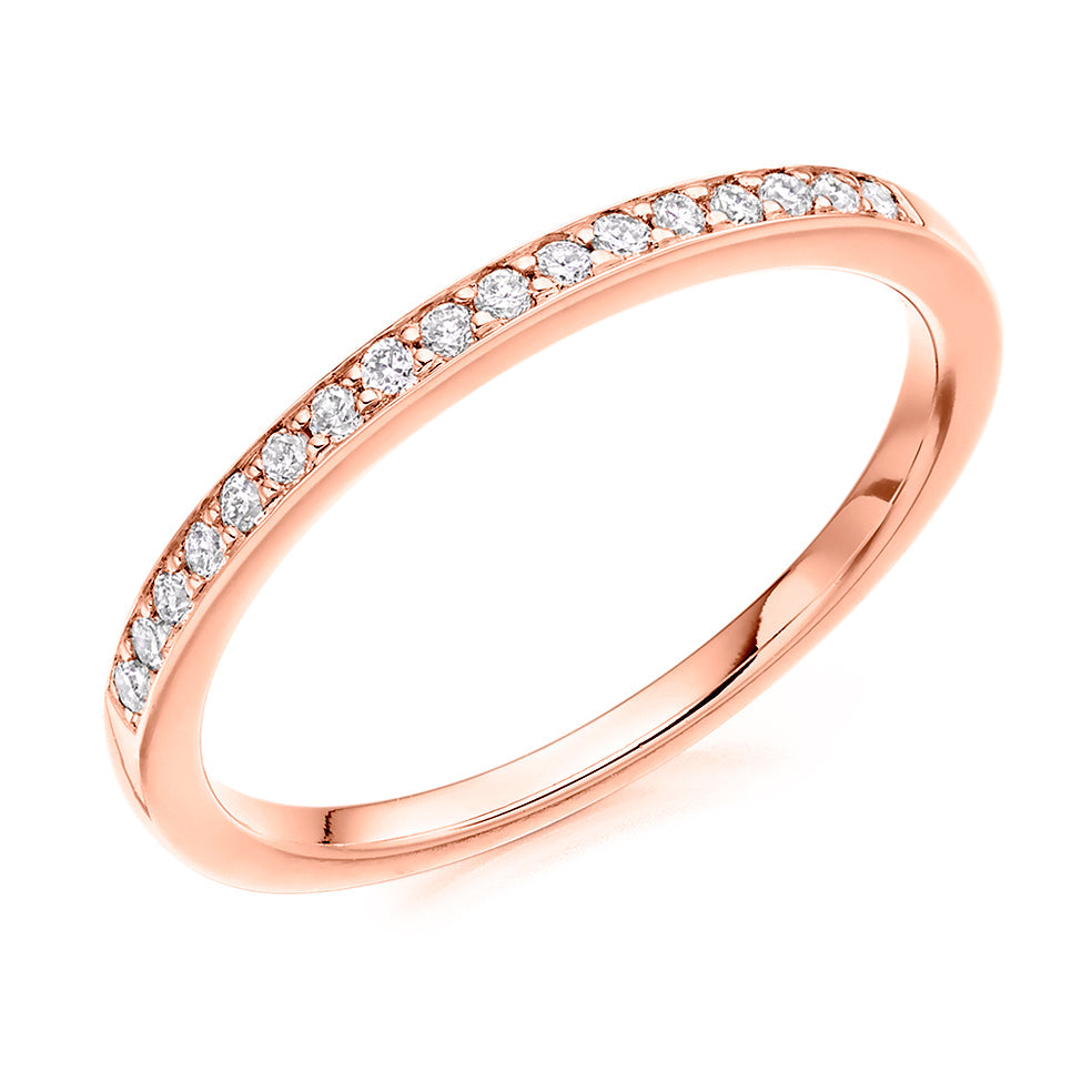 Grain-Set Half Eternity Ring, 0.15ct total (HET3316A) in Rose Gold