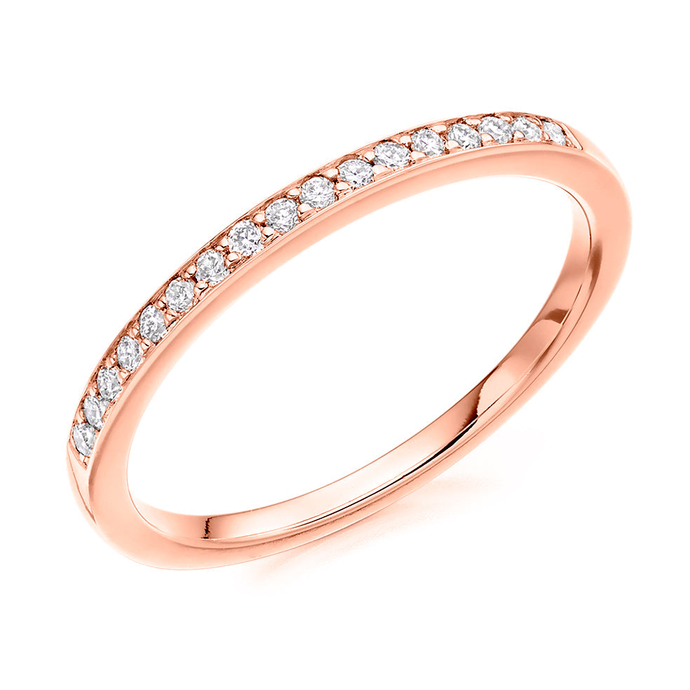 Grain-Set Half Eternity Ring, 0.20ct total (HET3317A) in Rose Gold