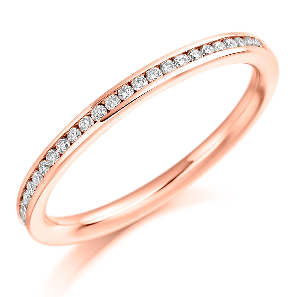 Channel-Set Half Eternity Ring, 0.15ct total (HET3320A) in Rose Gold