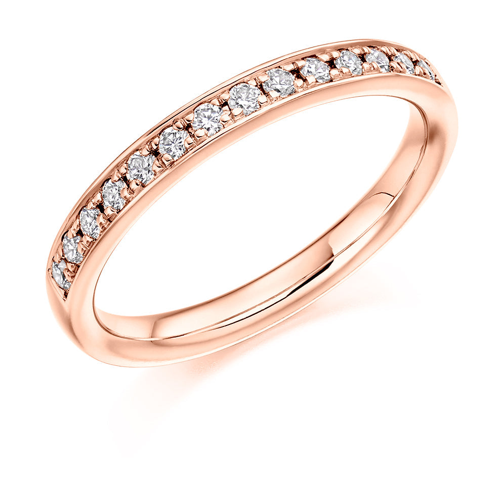 Grain-Set Half Eternity Ring, 0.25ct total (HET3348A) in Rose Gold