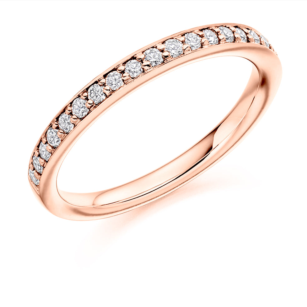 Grain-Set Half Eternity Ring, 0.25ct total (HET3550A) in Rose Gold