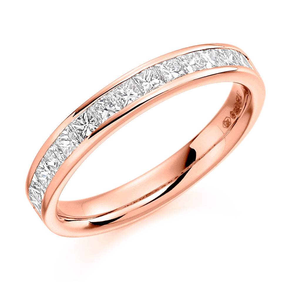 Channel-Set Half Eternity Ring, 0.75ct total (HET3571A) in Rose Gold