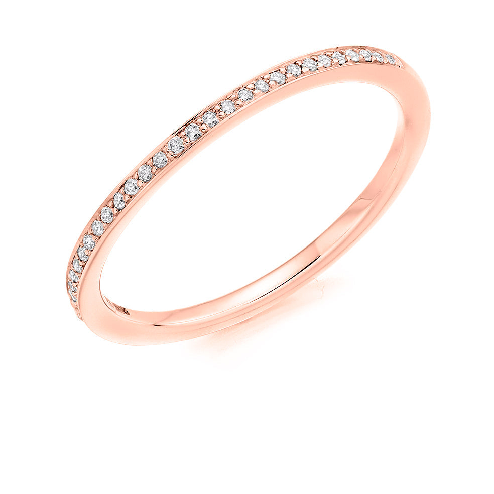 Grain-Set Half Eternity Ring, 0.10ct total (HET3579A) in Rose Gold