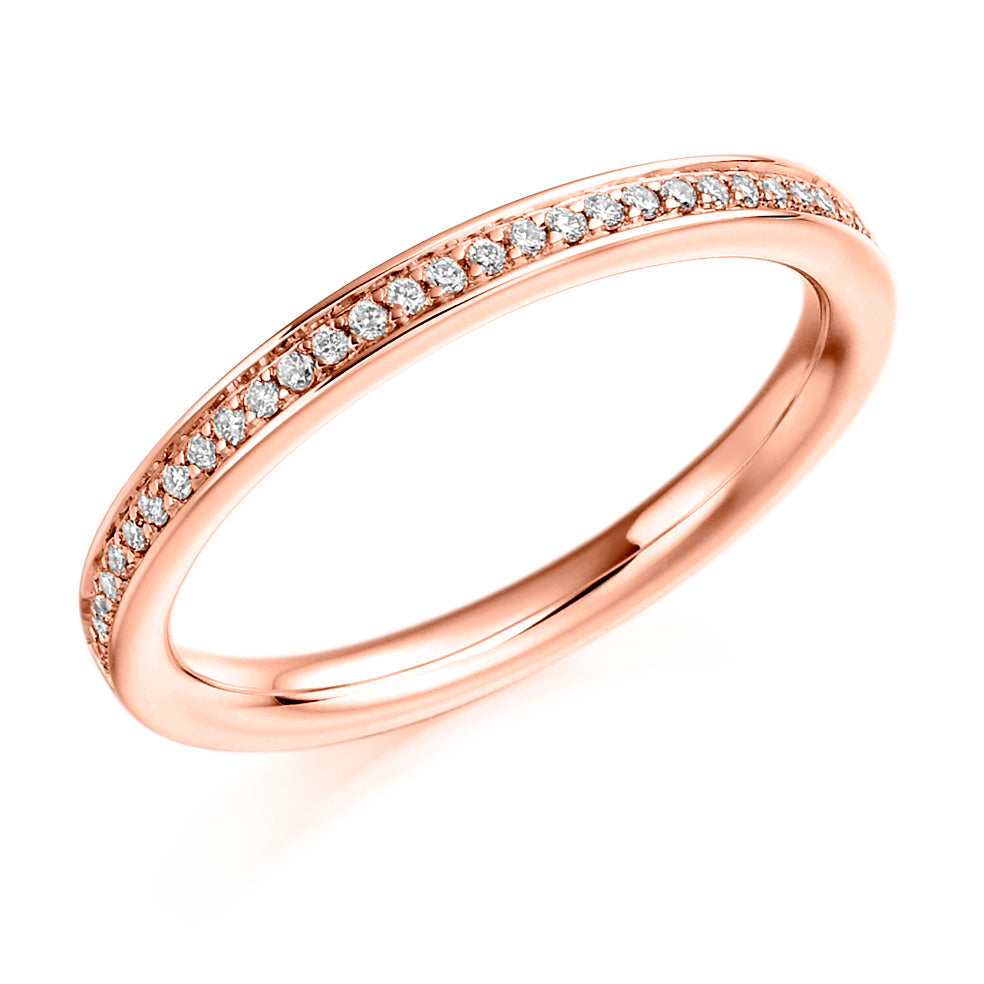 Grain-Set Half Eternity Ring, 0.10ct total (HET3687A) in Rose Gold
