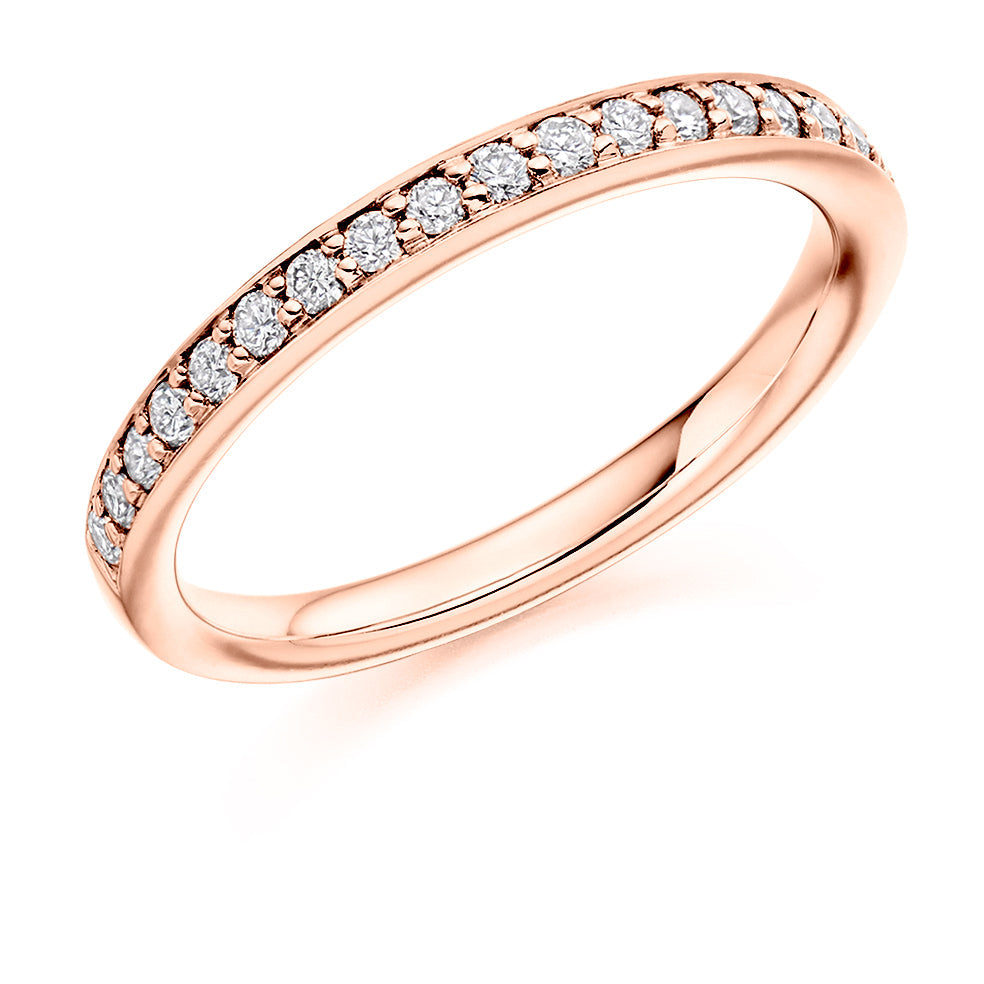 Grain-Set Half Eternity Ring, 0.30ct total (HET3698A) in Rose Gold
