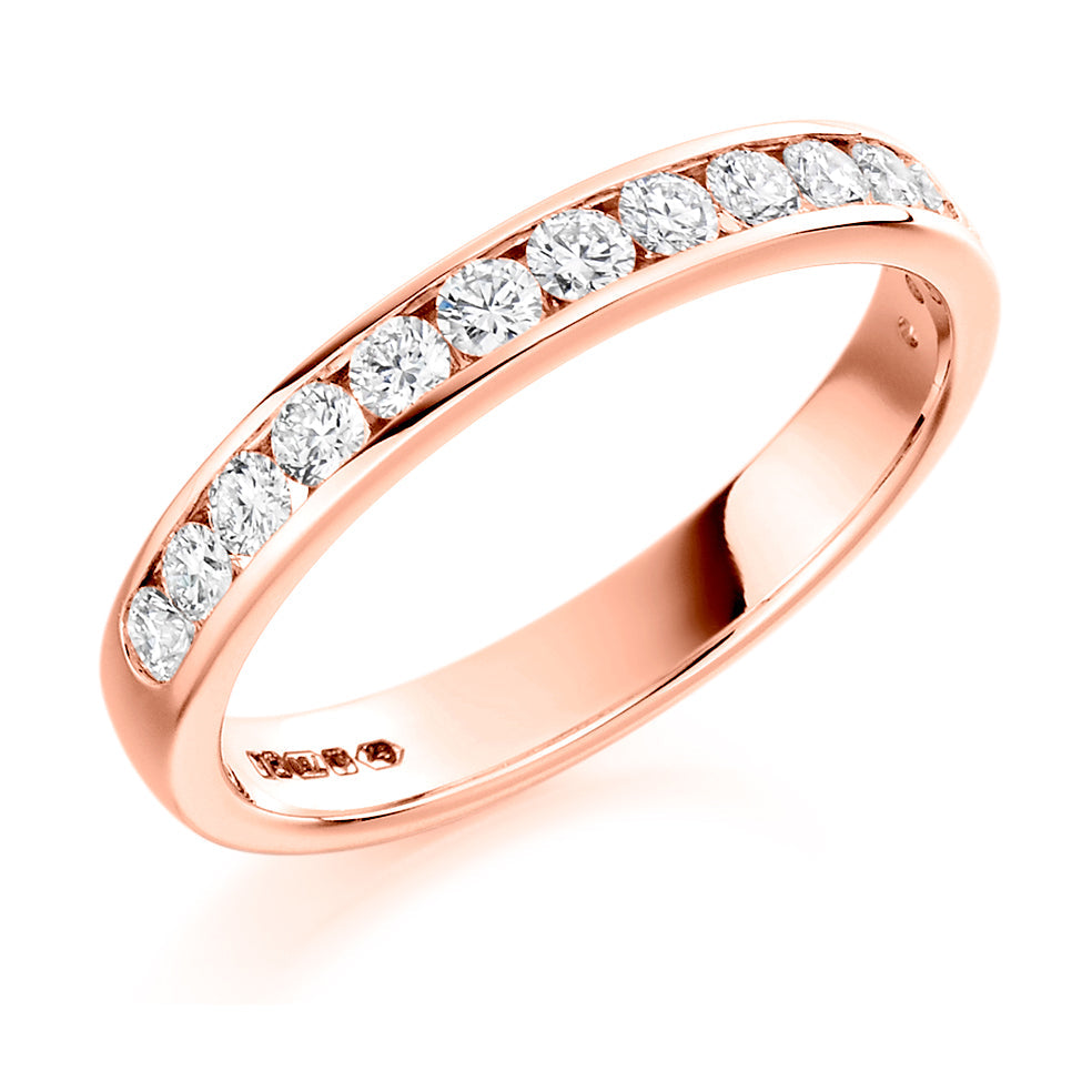 Channel-Set Half Eternity Ring, 0.40ct total (HET3819A) in Rose Gold