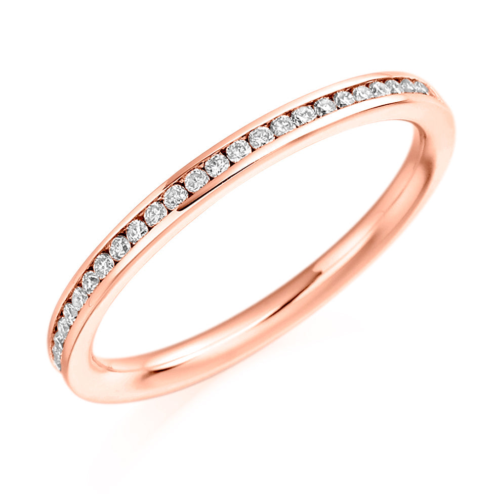 Channel-Set Half Eternity Ring, 0.15ct total (HET3845A) in Rose Gold
