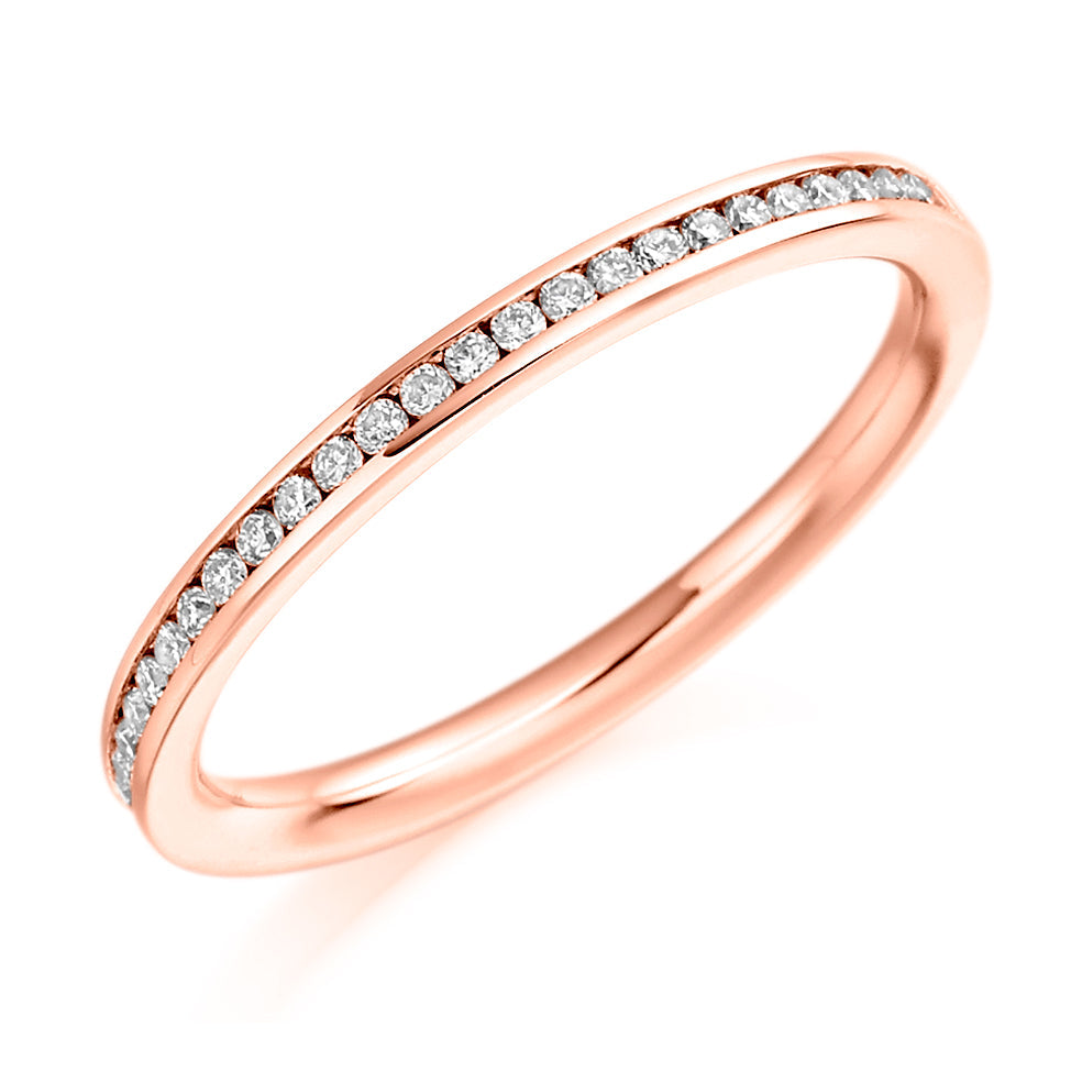Channel-Set Half Eternity Ring, 0.15ct total (HET3846A) in Rose Gold