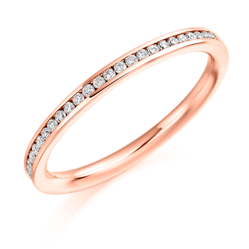 Channel-Set Half Eternity Ring, 0.15ct total (HET3847A) in Rose Gold