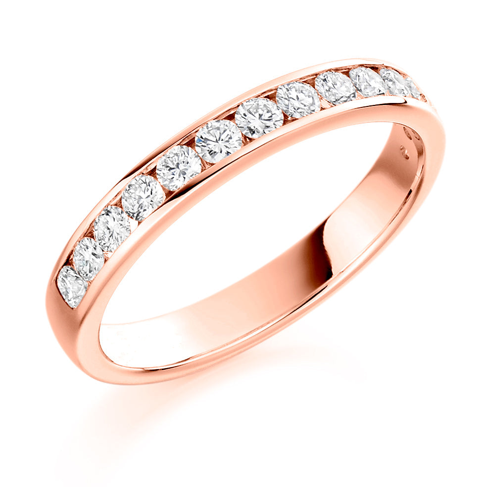 Channel-Set Half Eternity Ring, 0.50ct total (HET3848A) in Rose Gold