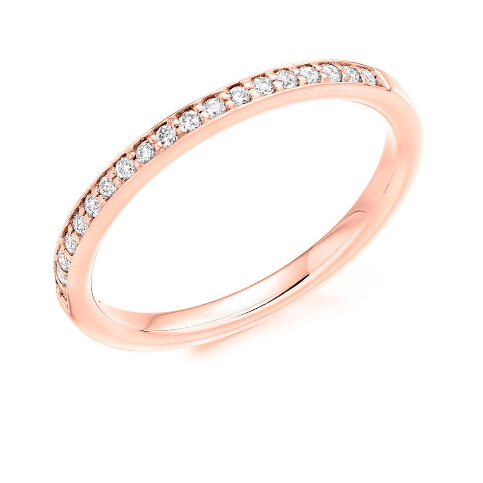 Grain-Set Half Eternity Ring, 0.15ct total (HET3950A) in Rose Gold