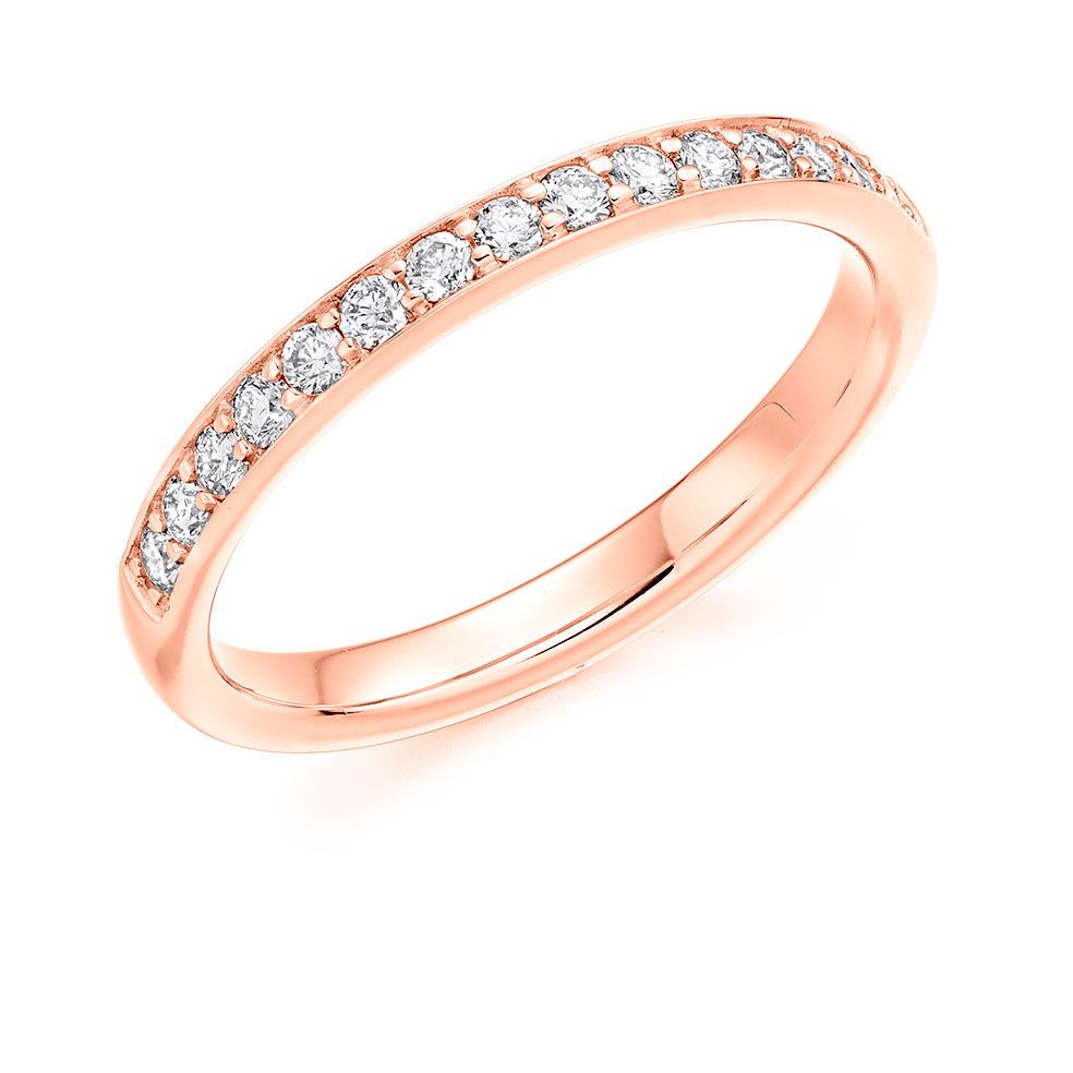 Grain-Set Half Eternity Ring, 0.30ct total (HET3954A) in Rose Gold