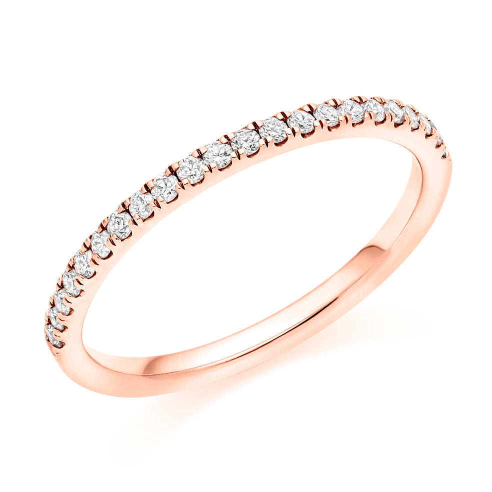 Micro-claw-Set Half Eternity Ring, 0.25ct total (HET4013A) in Rose Gold
