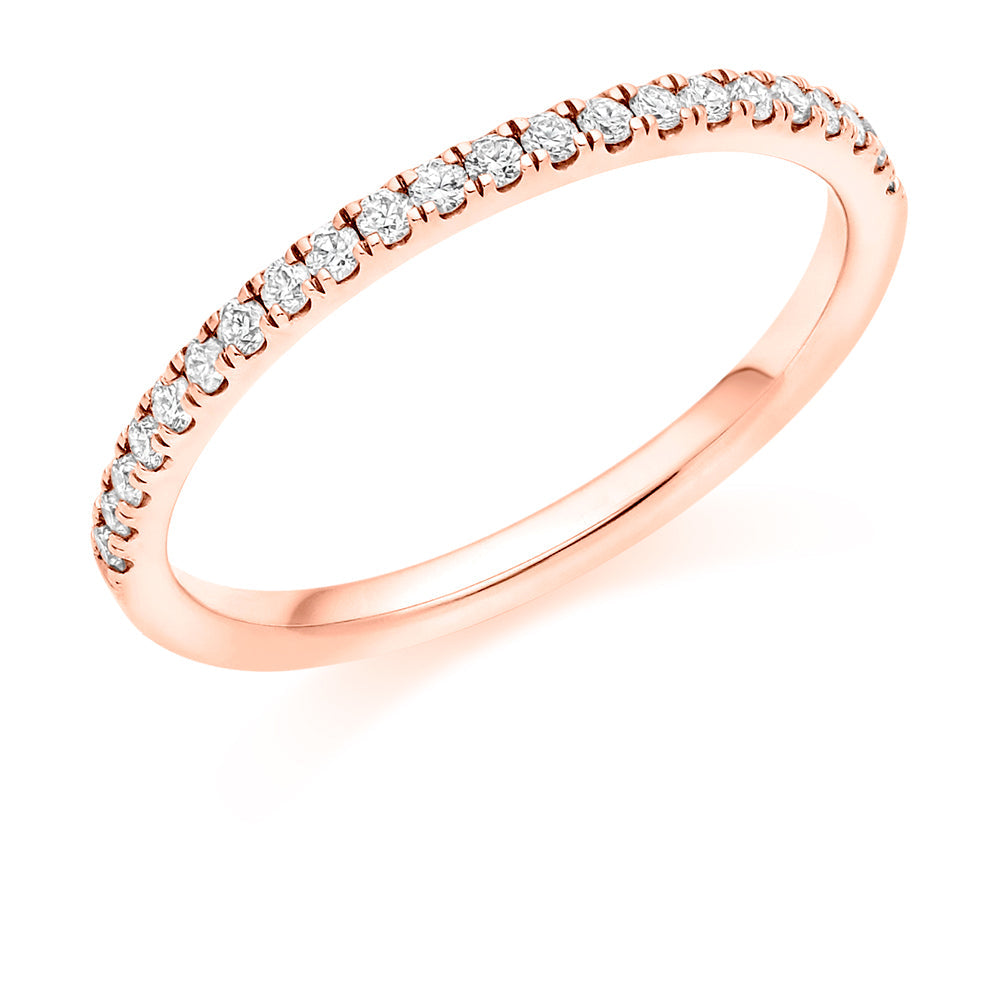Micro-claw-Set Half Eternity Ring, 0.25ct total (HET4014A) in Rose Gold