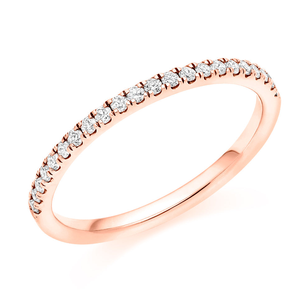 Micro-claw-Set Half Eternity Ring, 0.25ct total (HET4018A) in Rose Gold