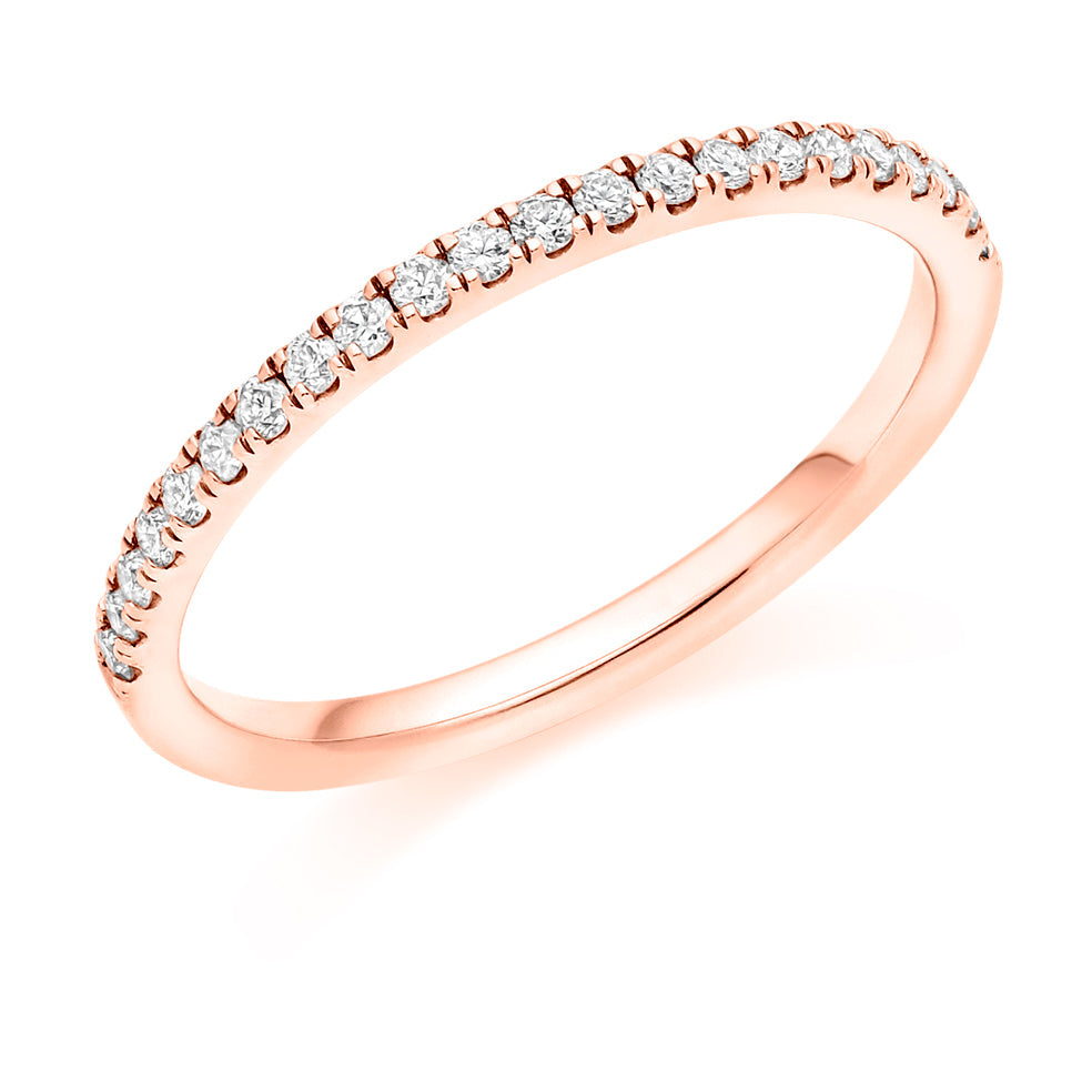 Micro-claw-Set Half Eternity Ring, 0.25ct total (HET4039A) in Rose Gold