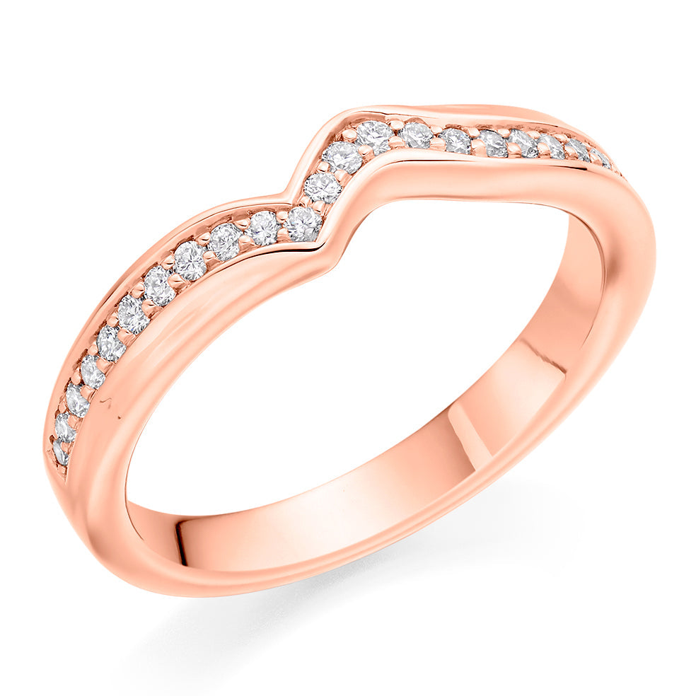 Grain-Set Half Eternity Ring, 0.20ct total (HET4262A) in Rose Gold