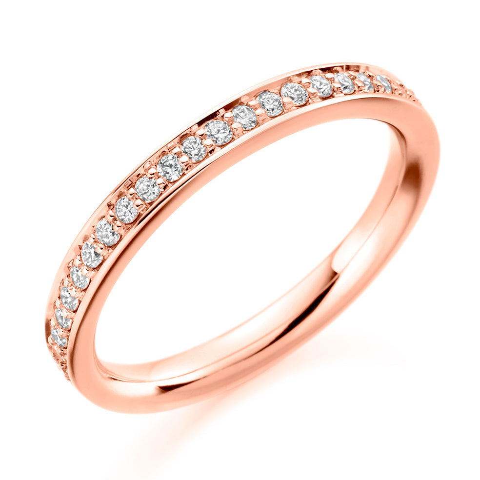 Grain-Set Half Eternity Ring, 0.25ct total (HET4606A) in Rose Gold