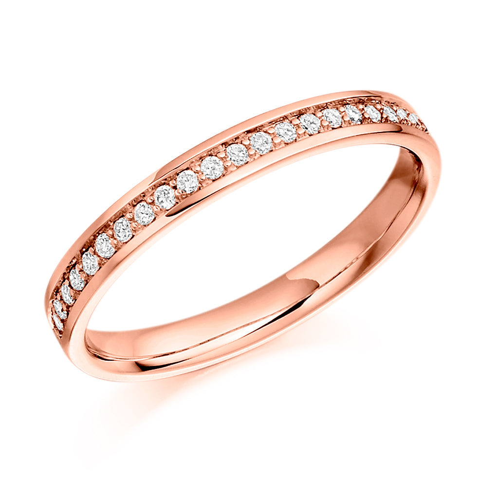 Grain-Set Half Eternity Ring, 0.10ct total (HET4676A) in Rose Gold