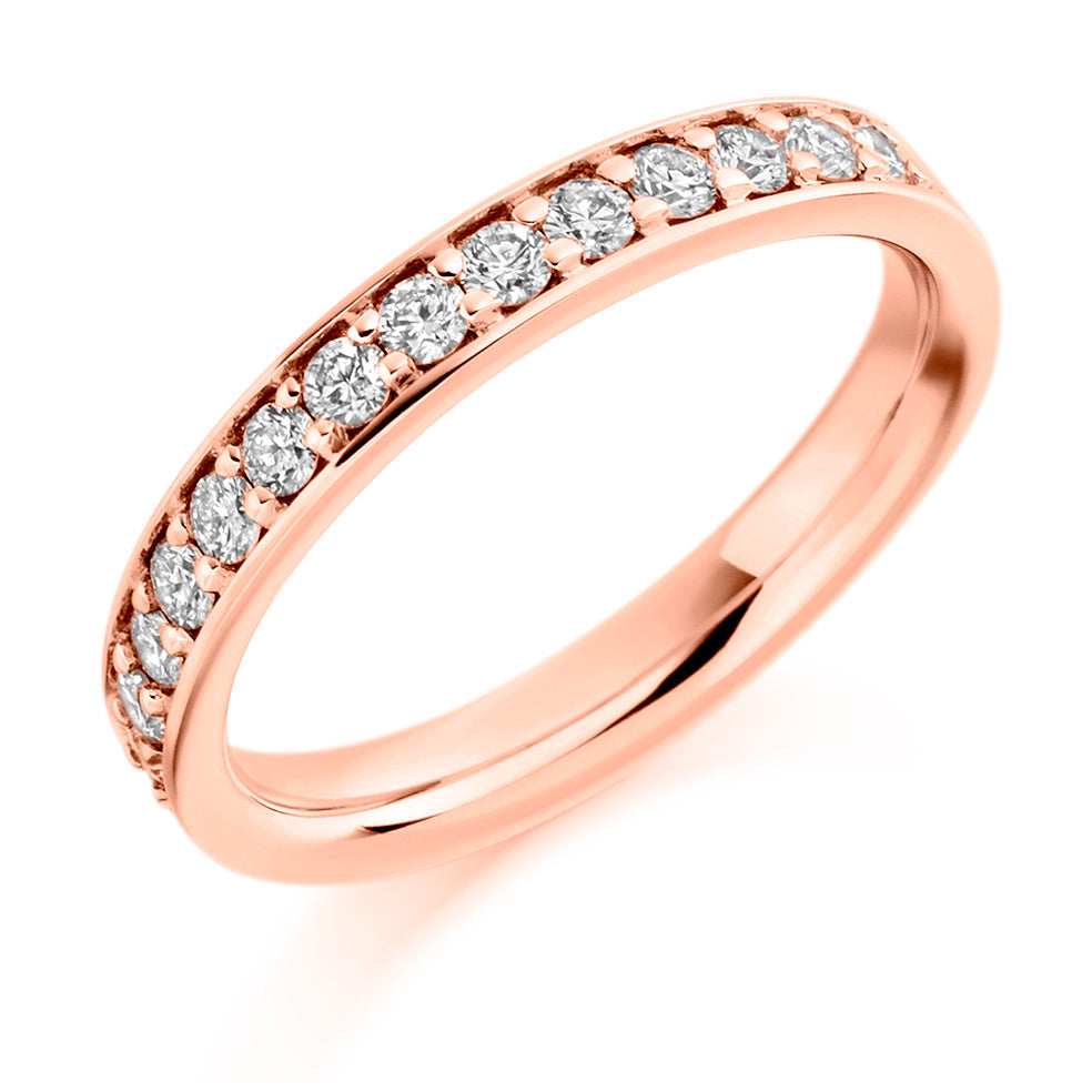 Grain-Set Half Eternity Ring, 0.30ct total (HET5254A) in Rose Gold