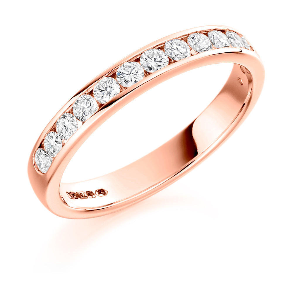 Channel-Set Half Eternity Ring, 0.40ct total (HET5397A) in Rose Gold