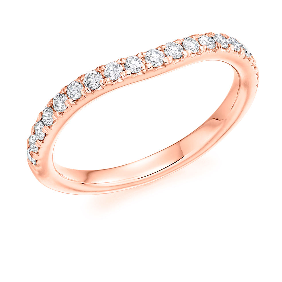 Micro-claw-Set Half Eternity Ring, 0.25ct total (HET5418A) in Rose Gold