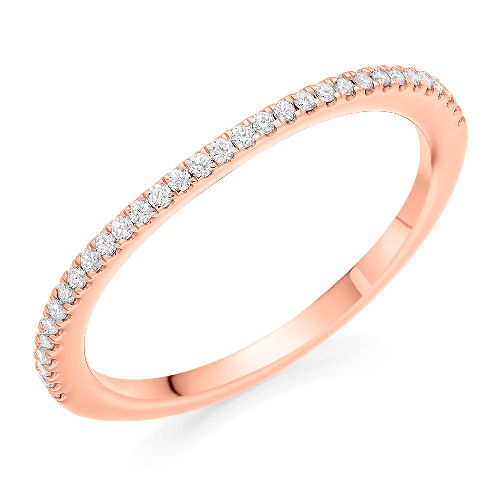 Micro-claw-Set Half Eternity Ring, 0.20ct total (HET5738A) in Rose Gold