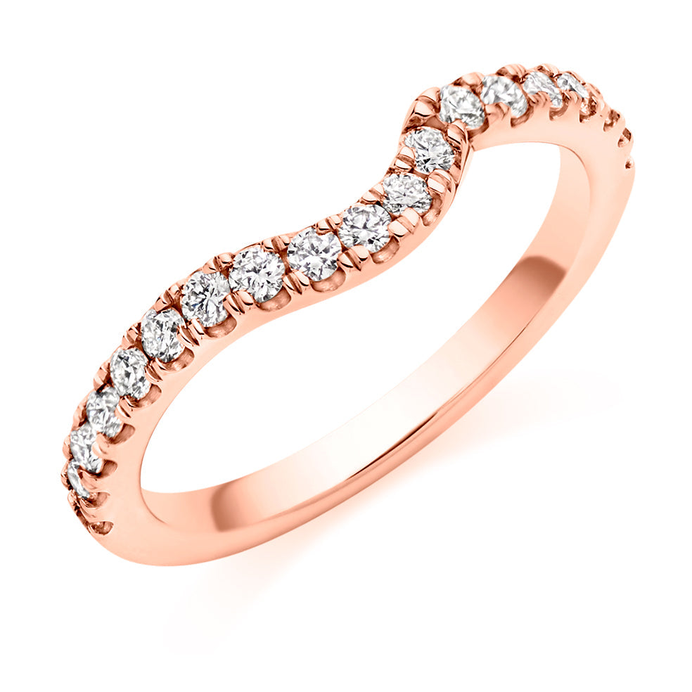 Micro-claw-Set Half Eternity Ring, 0.50ct total (HET6166A) in Rose Gold
