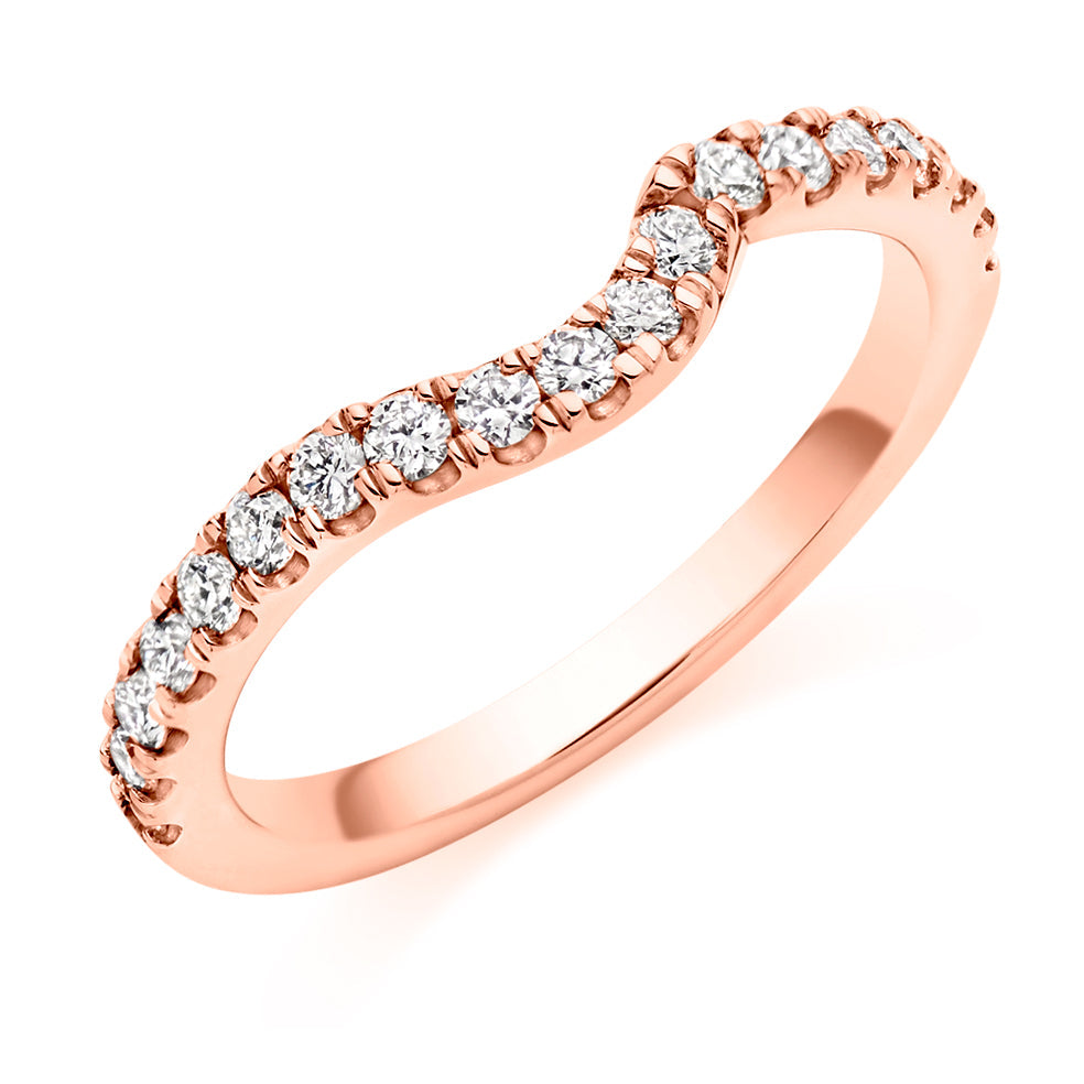 Micro-claw-Set Half Eternity Ring, 0.50ct total (HET6167A) in Rose Gold