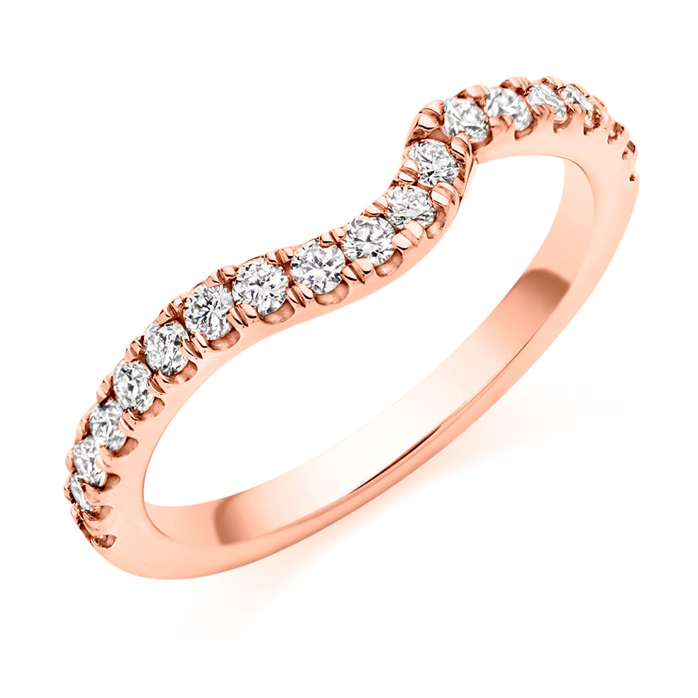 Micro-claw-Set Half Eternity Ring, 0.50ct total (HET6168A) in Rose Gold